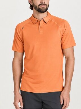 Rhone Delta Pique Polo Shirt Mens XL Orange Short Sleeve Golf Activewear Top